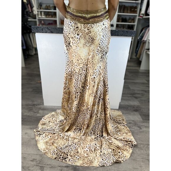 Jovani Y2K Leopard Print Cross Back Beaded Formal Gown $495 - Picture 9 of 12